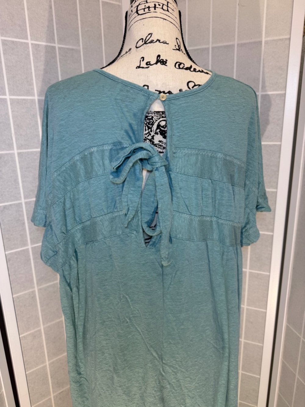 WRAP London Teal Linen Top
